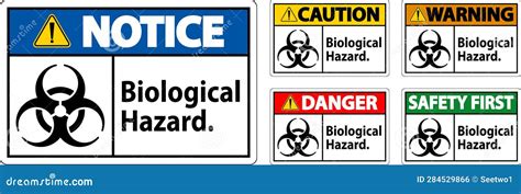 Warning Label Biological Hazard on White Background Stock Vector ...