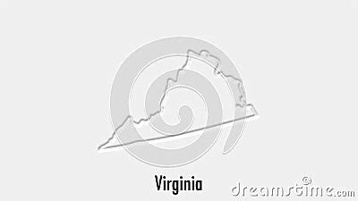 Abstract Line Animation Virginia State Of Usa On Hexagon Style