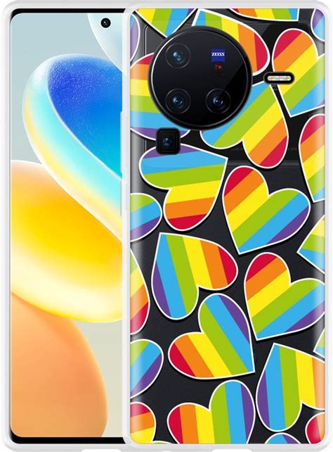 Vivo X Pro Hoesje Regenboog Hartjes Designed By Cazy Bol