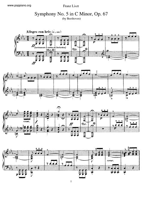 Liszt Symphony No 5 In C Minor Op 67 I Allegro Con Brio Sheet