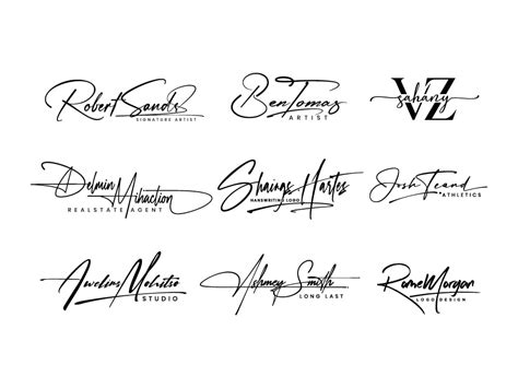 Modern Signature Handwritten Scripted Handwriting Cursive Logo