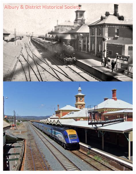 Albury Railway Station train leaving | Albury & District Historical ...