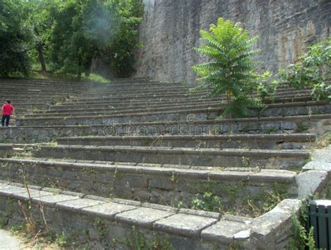 Turkey Istanbul Rumeli Hisari Castle Stone Stairs In The Courtyard