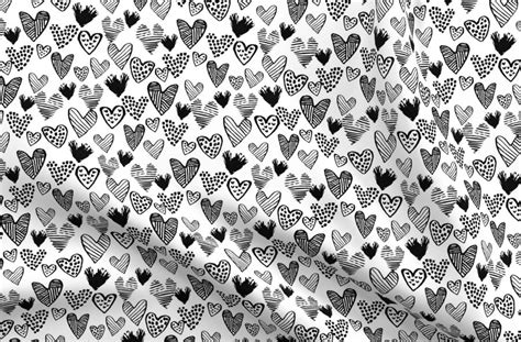 Black And White Hearts Fabric Valentines Spoonflower