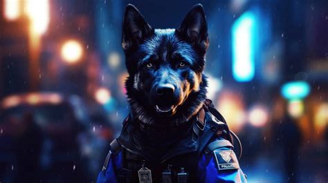 A 4K ultra hd wallpaper of a dog dressed in a police officer's uniform ...