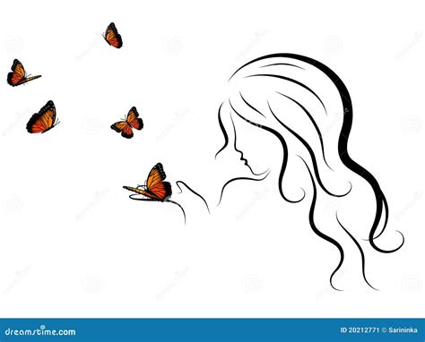 Mujer Y Mariposas Ilustraci N Del Vector Ilustraci N De Anaranjado