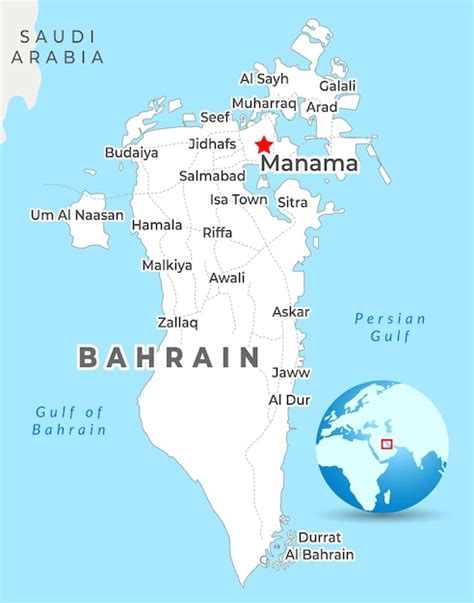 Premium Vector Bahrain 3d Map With Borders Of Regions And Its Capital