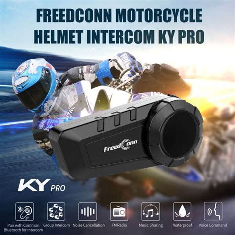 AuthenticFreedconn KY PRO Bluetooth 5 0 Motorcycle Intercom Helmet