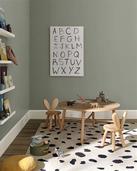 Evergreen-Fog-SW-9130-playroom - Interiors By Color