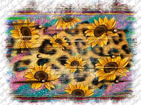 Leopard Sunflowers Backgroundleopard Backgroundbackground Etsy