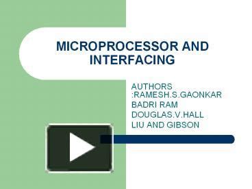 Ppt Microprocessor And Interfacing Powerpoint Presentation Free To