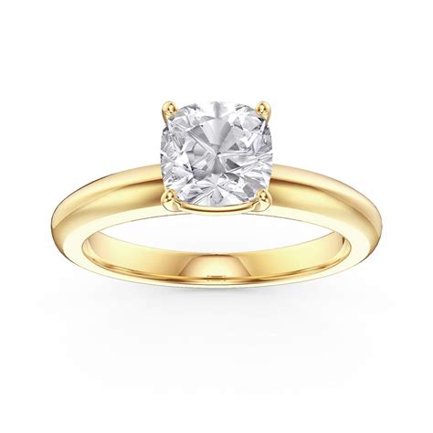 Unity 1ct Moissanite Cushion Cut Solitaire 18ct Yellow Gold Proposal