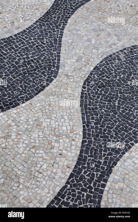 Boardwalk Portuguese Stones From Copacabana Beach Stock Photo Alamy