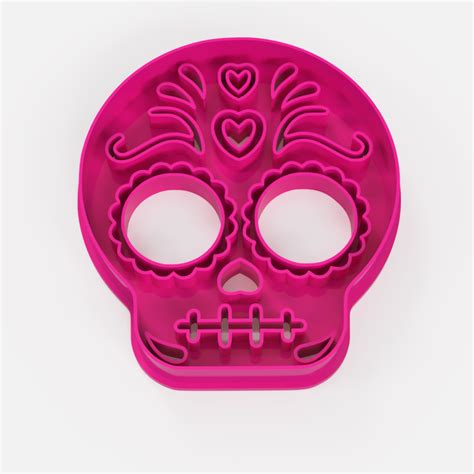 Archivo Stl Calavera Mexicana Cortante Galleta Skull Mexican Cookie