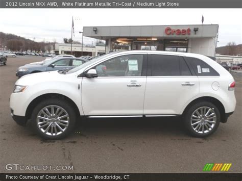 White Platinum Metallic Tri Coat 2012 Lincoln Mkx Awd Medium Light