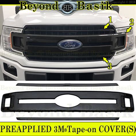 2018 2019 2020 Ford F150 Xl Model Only Gloss Black Grille Grill Cover Overlay Ebay