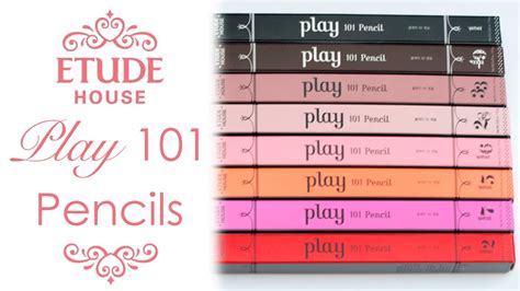 Etude House Play 101 Pencils Review Swatches And Giveaway Winner Youtube