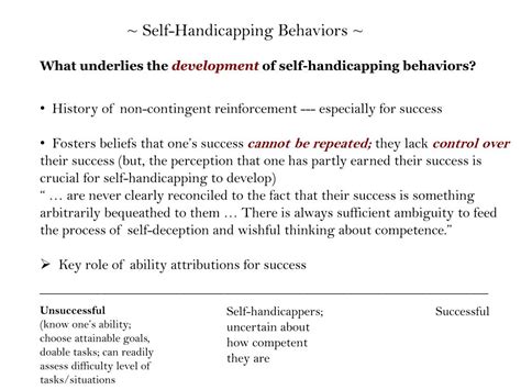 PPT - ~ Self-Handicapping Behaviors ~ PowerPoint Presentation, free download - ID:3009410