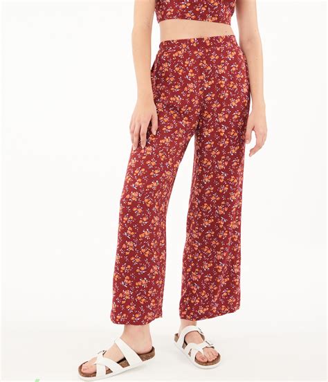 High Waisted Floral Wide Leg Pants