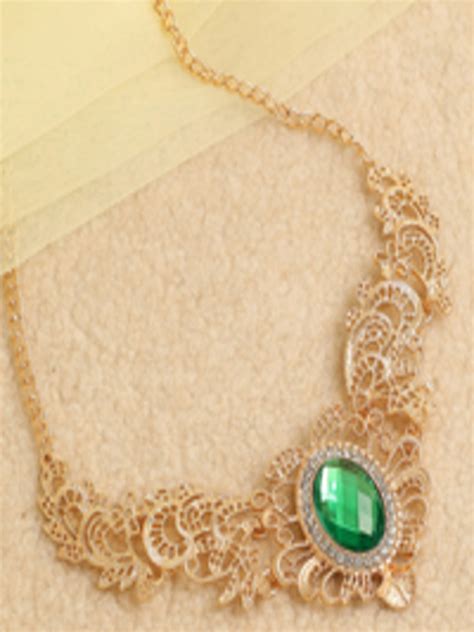 Buy SOHI Green Gold Plated Necklace Necklace And Chains For Women