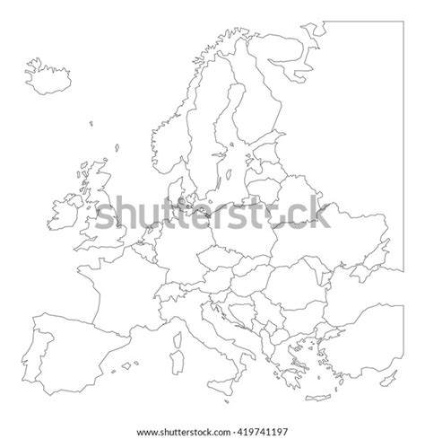 Mapa Esquem Tico En Blanco De Europa Mapa Vectorial Simplificado Hecho