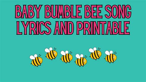 Baby Bumble Bee Song [Lyrics and Printable] - Easy Family Fun- Games ...