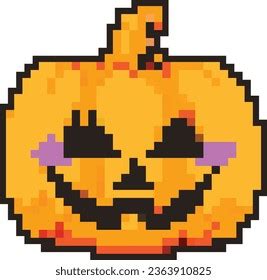 Pixel Art Pumpkin On Halloween Stock Vector Royalty Free 2363910825