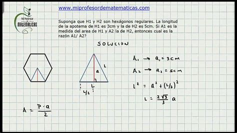 Ejercicio de Aplicacion Area de un Hexagono Regular en funcion del Apotema - Geometria - Video ...