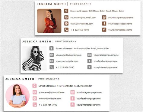 Html Email Signature Template Clickable Editable Gmail Etsy