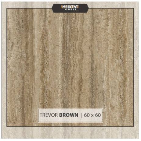 Jual MilanTiles HABITAT GRESS Trevor Brown 60x60 Cm Keramik Lantai