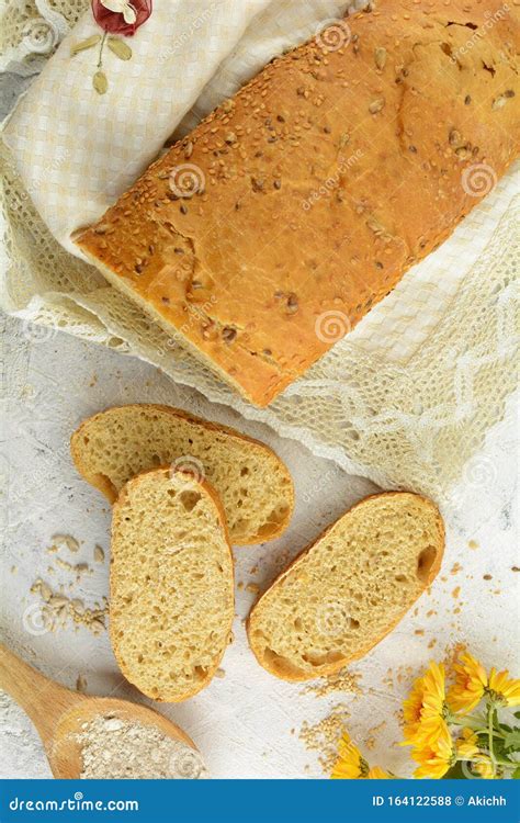 Classic Homemade Whole Wheat Bread With Seeds Stock Photo Image Of