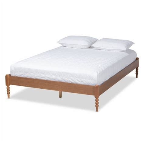 Bowery Hill Mid Century Wood Platform Queen Bed In Ash And Walnut