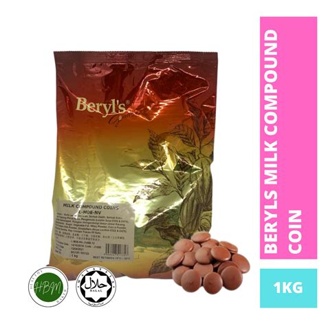 Beryls Chocolate Compound Coins 1kg 500gm Coklat Beryls Gourmet