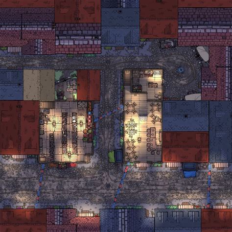 Urban Battle Map 30 X 30 Day And Night Versions Available Rbattlemaps