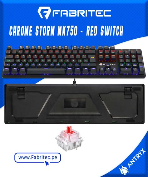 Teclado Mecanico Antryx Chrome Storm Mk Red Switch Amk Cs Kre