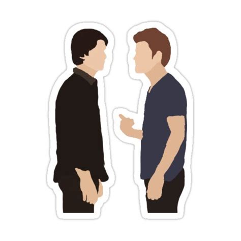 Damon And Stefan Sticker For Sale By S0ph1eLou Vampire Diaries