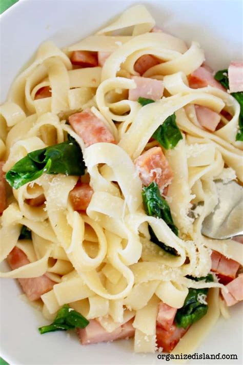 Ham Spinach Pasta Recipe Organized Island