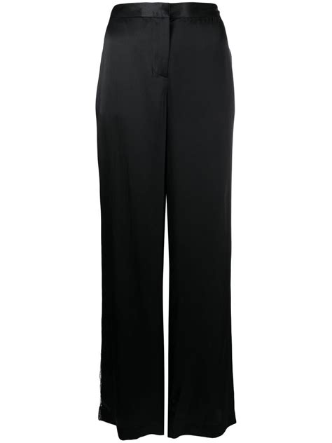 Kiki De Montparnasse Tuxedo Silk Trousers Black Editorialist