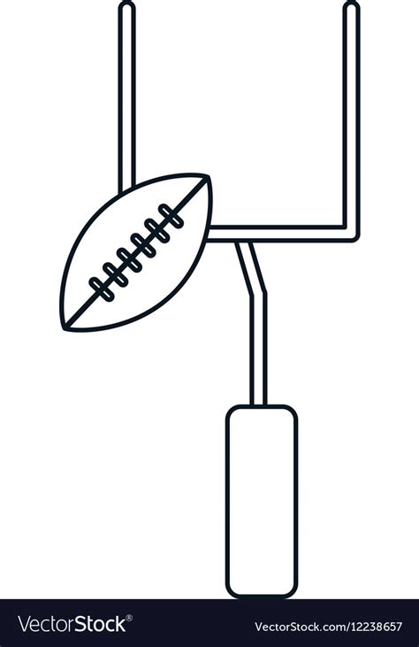 American football goal post ball outline Vector Image