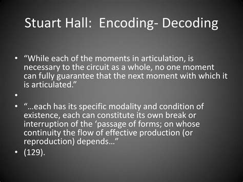 PPT - Stuart Hall: Encoding- Decoding PowerPoint Presentation, free ...