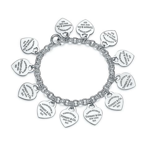 Return to Tiffany® multi–heart tag bracelet in sterling silver, large ...