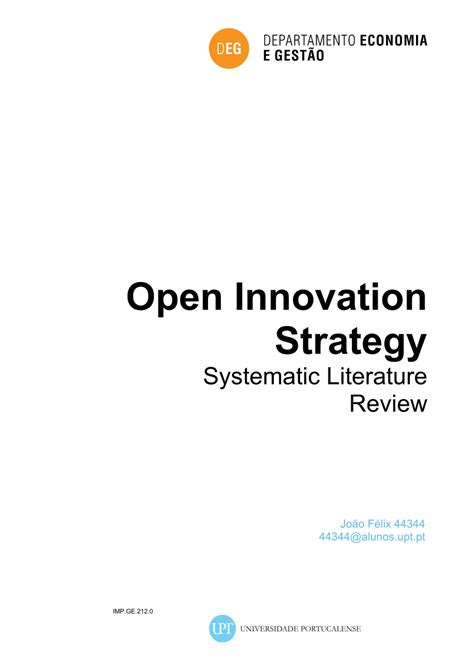 PDF Open Innovation Strategy A Systematic Literature Review