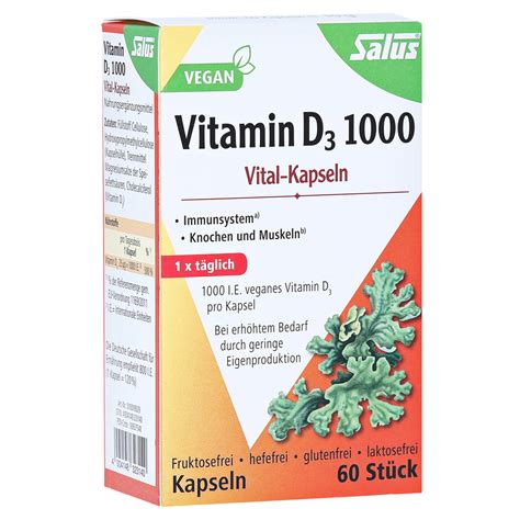 VITAMIN D3 1 000 vegan Vital Kapseln Salus 60 Stück online bestellen