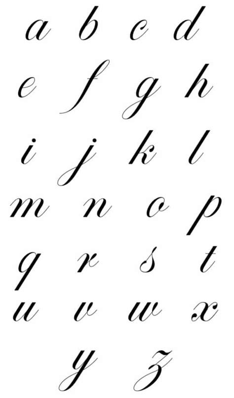 Free Cursive Letters Printable Royal Fancy Lowercase Set