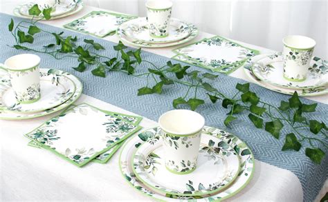 Paper Plates And Napkins Cups Set Pcs Sage Green Party Plates Cups