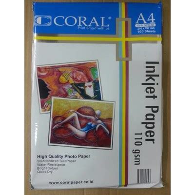 Jual Inkjet Paper Coral Gsm Kertas Inkjet Coral A Shopee Indonesia