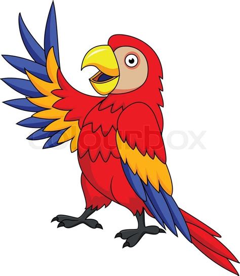 Funnny Parrot cartoon | Stock vector | Colourbox