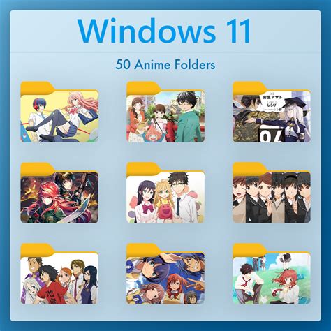 FREE 50 Window 11 Style Anime Folder Icon Batch 1 By AhYabai On DeviantArt