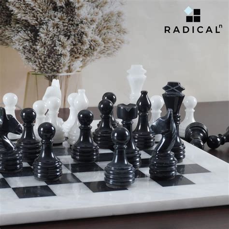 Radicaln 15 Inches Handmade White And Black Weighted Full Chess Game S