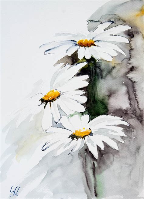 Watercolor Daisy Painting